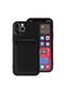 Noktaks - iPhone Uyumlu 12 Pro - Kılıf Kamera Korumalı Kart Bölmeli Ofix Kapak - Siyah