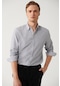 Avva Erkek Siyah Gömlek Düğmeli Yaka Pamuklu Kolay Ütülenebilir Armürlü Slim Fit Dar Kesim  A32Y2089