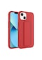 Tecno-iphone Uyumlu İphone 13 - Kılıf Mat Koruyucu El Tutacaklı Stand Olabilen Qstand Kapak - Kırmızı