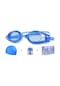 Jıehu Jh8102 4 İn1 Kadın Hd Şeffaf Buğu Önleyici Su Geçirmez Yüzücü Gözlükleri Yüzme Kap Seti Mavi