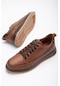 Hakiki Deri Çift Renk Taban Bağcıklı Taba Erkek Casual Ayakkabı-2555-taba