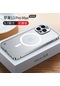 Reedark İphone Uyumlu Uyumlu 13 Pro Max/12 Pro Metal Çerçeve Şeffaf Mat Manyetik Darbeye Dayanıklı Kılıf - Gümüş Diğer