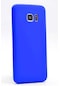 Mutcase - Samsung Uyumlu Galaxy S7 Edge - Kılıf Mat Renkli Esnek Premier Silikon Kapak - Saks Mavi