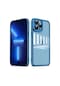 Noktaks - İphone 12 Pro Max Uyumlu - Kılıf Kamera Korumalı Transparan Post Kapak - Mavi