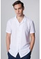 Tudors Slim Fit Kısa Kollu Dar Kesim Apaj Yaka Örme Kumaş Yazlık Beyaz Erkek Gömlek-31151-beyaz Beyaz