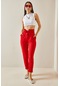Kırmızı Beli Kemerli Cepli Pantolon 5yxk5-48601-04