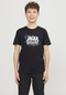 Jack & Jones Kisa Kollu Gögüs Logo Baskili Tisört - Çocuk 12254186 Black