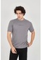 Unisex Jakar Kumaş Slim Fit T-shirt - Boyalı Gri Boyalı Gri