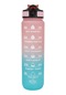 1 Adet 1000 Ml Büyük Kapasiteli Degrade Su Şişesi, Samanlı Su Şişesi 1 Litre Gradient Pink 900-1000ml Gradient Pink