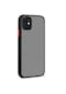 Mutcase - İphone Uyumlu İphone 11 - Kılıf Arkası Buzlu Renkli Düğmeli Hux Kapak - Siyah
