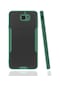 Noktaks - Samsung Galaxy Uyumlu J7 Prime / J7 Prime Iı - Kılıf Kenarı Renkli Arkası Şeffaf Parfe Kapak - Koyu Yeşil
