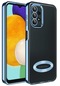 Samsung Galaxy A13 4g Kamera Lens Korumalı Şeffaf Renkli Logo Gösteren Parlak Omega Kapak - Sierra Mavi