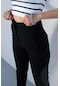 Kadın Siyah Pileli Boru Paça Kumaş Pantolon - S