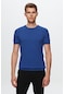 Twn Slim Fit Kobalt Düz Örgü Rayon Örme T-Shirt 0Ef069421003M