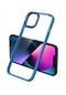 Noktaks - iPhone Uyumlu 13 - Kılıf Renkli Koruyucu Sert Krom Kapak - Mavi