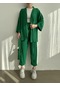 Kadın Yeşil Kimono Alt Üst Takım