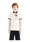 Tommy Life Ekru Baskılı Cep Detaylı Standart Kalıp Polo Yaka Erkek Çocuk T-shirt - 11144 Ekru