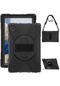 Kilifone - Galaxy Uyumlu Galaxy Tab A8 10.5 Sm-x200 2021 - Kılıf El Tutmalı İp Askılı Zırh Tank Koruyucu Defender Tablet Kılıfı - Siyah