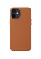 Kilifone - İphone Uyumlu İphone 12 Mini - Kılıf Kablosuz Şarj Destekli Leathersafe Magsafe Kapak - Kahverengi
