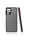 Noktaks - Samsung Galaxy Uyumlu A22 4g - Kılıf Arkası Buzlu Renkli Düğmeli Hux Kapak - Siyah