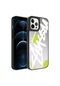 Noktaks - iPhone Uyumlu 12 Pro Max - Kılıf Aynalı Desenli Kamera Korumalı Parlak Mirror Kapak - Yazı