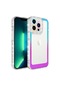 Noktaks - iPhone Uyumlu 13 Pro Max - Kılıf Simli Ve Renk Geçiş Tasarımlı Lens Korumalı Park Kapak - Mavi-mor