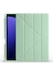 Kilifone - Galaxy Uyumlu Galaxy Tab S9 Plus - Kılıf Kalem Bölmeli Stand Olabilen Origami Tri Folding Tablet Kılıfı - Açık Yeşil