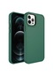 Noktaks İphone Uyumlu 12 Pro - Kılıf Metal Çerçeve Tasarımlı Sert Btox Kapak - Koyu Yeşil
