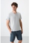 Tommy Life Taş Basic Kısa Kol Standart Kalıp V Yaka Erkek T-shirt - 87912 Taş