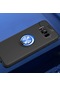 Kilifone - Samsung Uyumlu Galaxy S8 Plus - Kılıf Yüzüklü Auto Focus Ravel Karbon Silikon Kapak - Siyah-mavi
