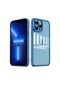 Kilifolsun iPhone Uyumlu 13 Pro Max Kılıf Sert Kamera Korumalı Post Kapak Mavi