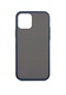 Kilifone - İphone Uyumlu İphone 12 - Kılıf Arkası Mat Buzlu Kenarı Renkli Düğmeli Fri Silikon - Lacivert