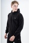 Maraton Sportswear Comfort Erkek Kapşonlu Düşük Kol Outdoor Siyah Sweatshirt 21762-siyah