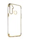 Mutcase - Realme Uyumlu C3 / C3i - Kılıf Dört Köşesi Renkli Arkası Şefaf Lazer Silikon Kapak - Gold