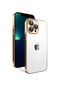 İphone 13 Pro Max Uyumlu Kamera Korumalı Renkli Çerçeveli Zore Garaj Kılıf-gold Gold