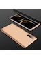 Tecno - Samsung Galaxy Uyumlu Note 10 - Kılıf 3 Parçalı Parmak İzi Yapmayan Sert Ays Kapak - Gold