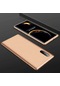 Noktaks - Samsung Galaxy Uyumlu Note 10 - Kılıf 3 Parçalı Parmak İzi Yapmayan Sert Ays Kapak - Gold
