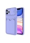 Ekılıf - İphone Uyumlu 11 Pro Max Uyumlu - Kılıf Slayt Sürgülü Kart Bölmeli Kartix Kapak - Lila