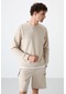 Tommy Life Bej Basic O Yaka Rahat Form Erkek Sweatshirt - 88053 Bej