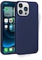 Kilifone - İphone Uyumlu İphone 14 Pro Max - Kılıf Mat Renkli Esnek Premier Silikon Kapak - Lacivert