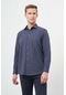 Koyu Lacivert Uzun Kol Düz Gabardin Sert Yaka Cepli Pamuklu Classic Comfort Fit Gömlek 1004245168 Koyu Lacivert