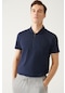 Avva Erkek Lacivertvert Fermuarlı Standart Fit Normal Kesim Polo Yaka T-Shirt E001034