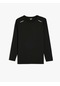 Koton Uzun Kollu Bisiklet Yaka Geometrik Baskılı Basic Spor Sweatshirt Siyah 5sam70018nk Siyah