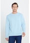 AC&Co / Altınyıldız Classics Standart Fit Normal Kesim Bisiklet Yaka Erkek Sweatshirt Açık Mavi