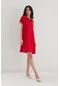 Fullamoda Basic Gömlek Yaka Elbise- Kırmızı 24YGB1575203120-Kırmızı