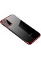 Tecno - Samsung Galaxy Uyumlu A91 S10 Lite - Kılıf Dört Köşesi Renkli Arkası Şefaf Lazer Silikon Kapak - Kırmızı