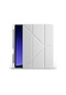 Kilifolsun Galaxy Uyumlu Tab S9 Fe Kalem Bölmeli Stand Olabilen Origami Tri Folding Kılıf Gri