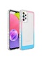 Kilifone - Samsung Uyumlu Galaxy A23 - Kılıf Simli Ve Renk Geçiş Tasarımlı Lens Korumalı Park Kapak - Pembe-mavi