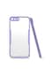 Noktaks - iPhone Uyumlu 7 Plus - Kılıf Kenarı Renkli Arkası Şeffaf Parfe Kapak - Mor