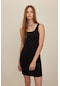 DeFacto Coool Bodycon Vücudu Saran Basic Düz Fitilli Kaşkorse Kolsuz Mini Elbise A0732AX24SMBK81